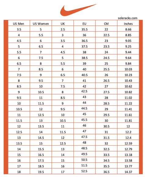 nike tn air max size chart